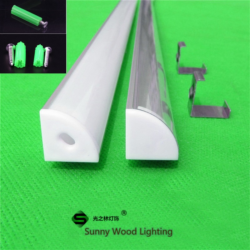 10pcs/lot 45degree corner aluminum profile for 5050 led strip,milky/transparent cover for 12mm pcb with fittings