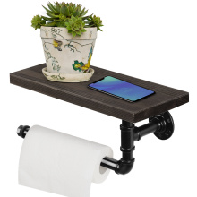 Wall Mounted Bathroom Paper Holder with Towel Bar