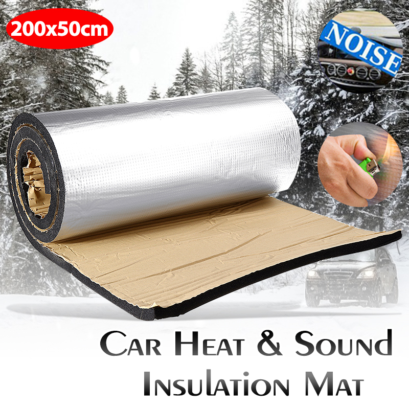 200cmx50cm 5mm-30mm Upgraded Car Hood Engine Firewall Heat Mat Deadener Sound Noiseproof Insulation Deadening Aluminum Foil Mat