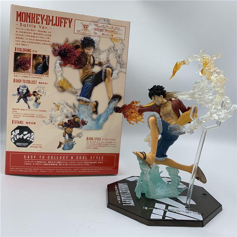 One Piece Luffy 3D2Y Rubber Fire Fist Battle Ver. OP Zoro Monkey D Luffy Sanji PVC Action Collection Figure Model 14cm