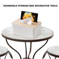 Plastic Durable Tissue Box Holder with Bamboo Wooden Cover Phone Slot Napkin Storage Container Home Kitchen Decoration