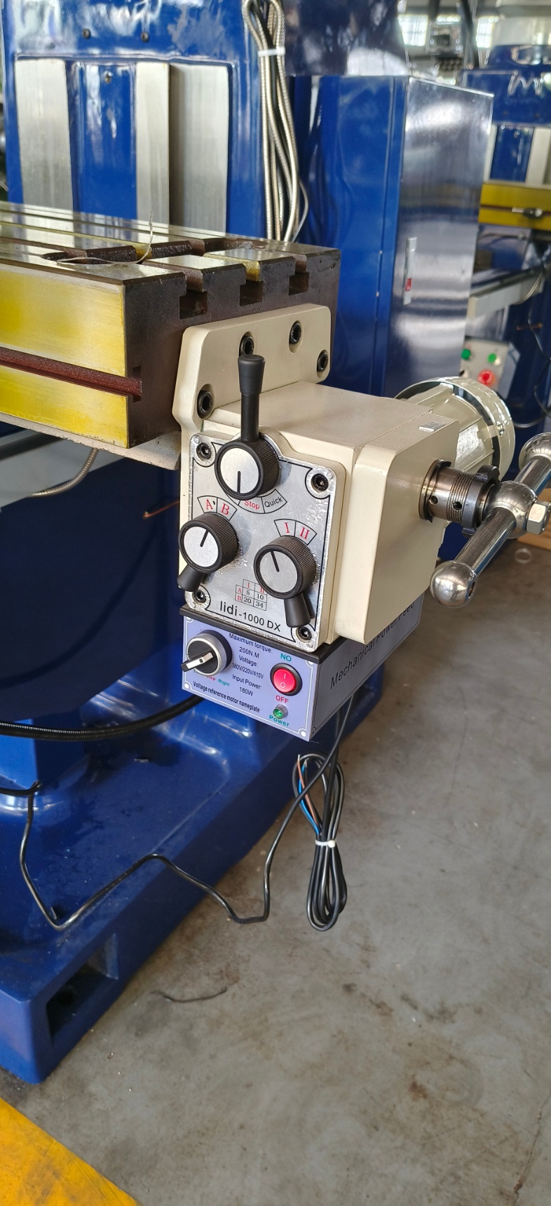 Blue universal milling machine