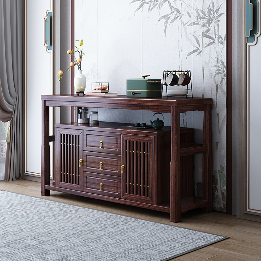 Compact Modern Sideboard - Solid Wood Storage for Dining & Entry