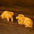 Natural Yellow Jade Bull Figurine Hand Carved Quartz Crystal Bull Energy Healing Crystal Stone Fengshui Crafts Home Decoration