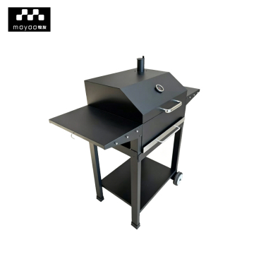 Compact Outdoor Charcoal BBQ Grill with Wheels