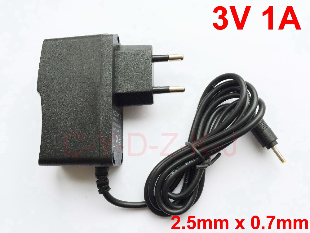 1PCS 3V 1A AC 100V-240V Converter Switching power adapter DC 1000mA Supply EU Plug DC 2.5mm x 0.7mm