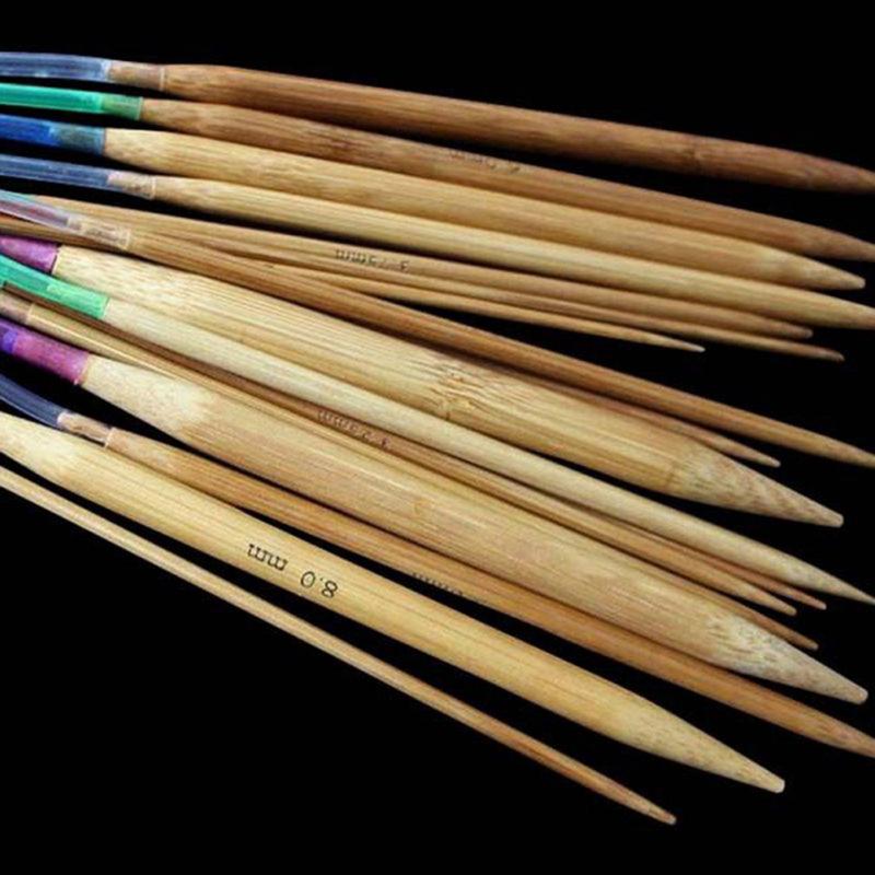 18 pcs Knitting Needles Multicolor Tube 40-120cm Bamboo Circular Crochet Knitting Needles Set Sewing Needles #105