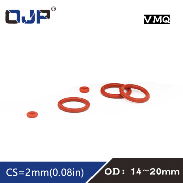 10PCS/lot Red Silicon Ring Silicone O ring OD14/15/16/17/18/19/20*2mm Thickness Rubber O-Ring Seal Gaskets Oil ORing Fuel Washer