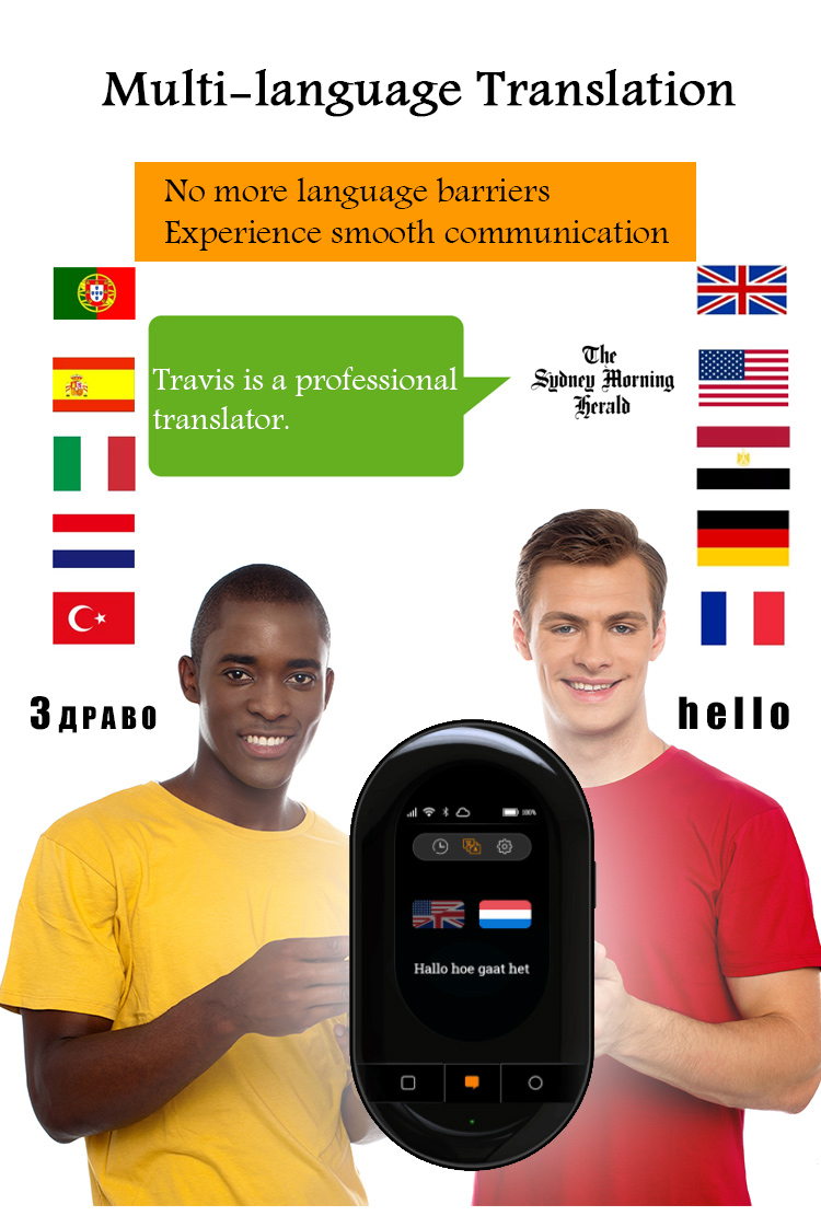 155 languages offline online translation Travis touch go 3.0 voice Translator Wifi Bluetooth 4G Touch screen smart translator