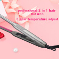 New 2 in 1 Professional Flat Iron for Short Hair Curling Iron hair curler LED Hair Straightener Ceramic Beard Hair Straightener