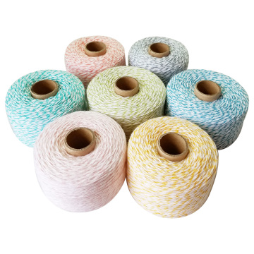 100% Cotton thin rope 200m/roll colourful bakers twine macrame cords string thread for handmade gift pack DIY