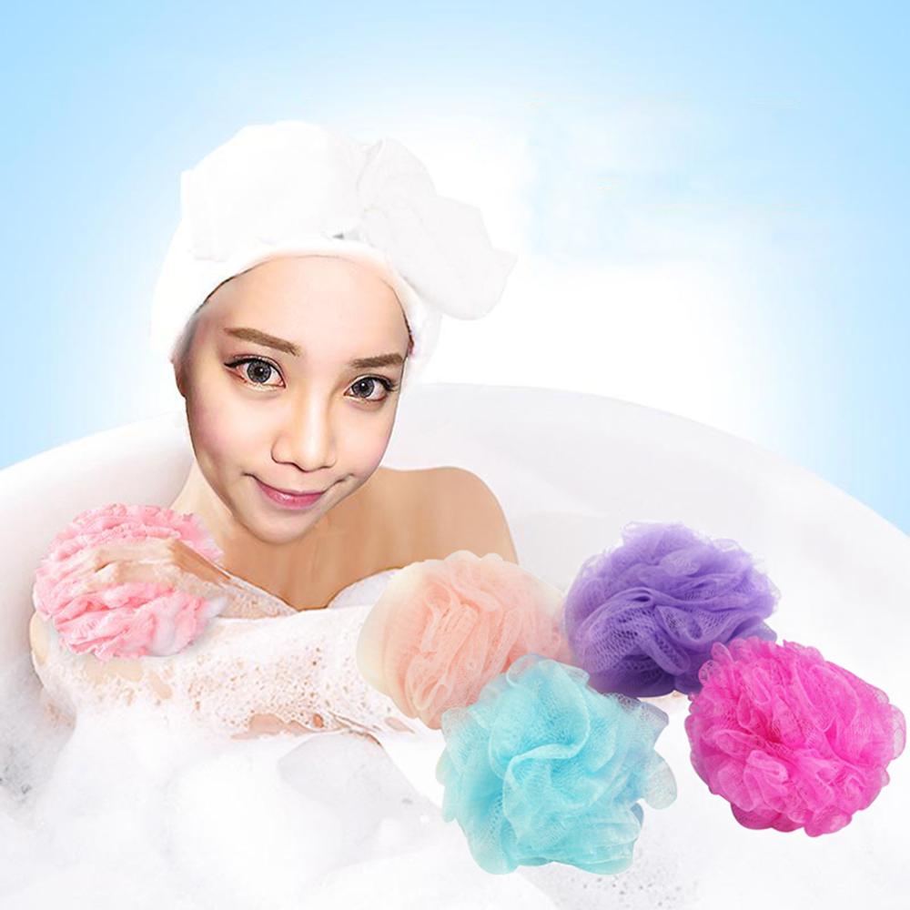 Bathroom Parts Body Mop Bath Flower Ball Sponge Shower Soft Sponge Bubbles Foaming Mesh Net Loofah Cleaning Wash Body Colorful