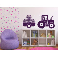 Tractor Vinyl Decal Wall Sticker For Kid's Bedroom Trailer Farm Boy's Room Decoration Wall Decals Monochrome 3D Poster New LA872