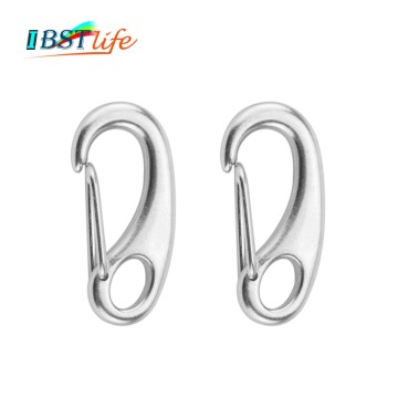 2PCS Boat Marine Stainless Steel Egg Shape Spring Snap Hook clips Quick Link Carabiner Buckle eye shackle Lobster Claw outdoor