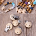 5Pcs Metal Wooden Baby Pacifier Clips Infant Soother Clasps Holders Accessories