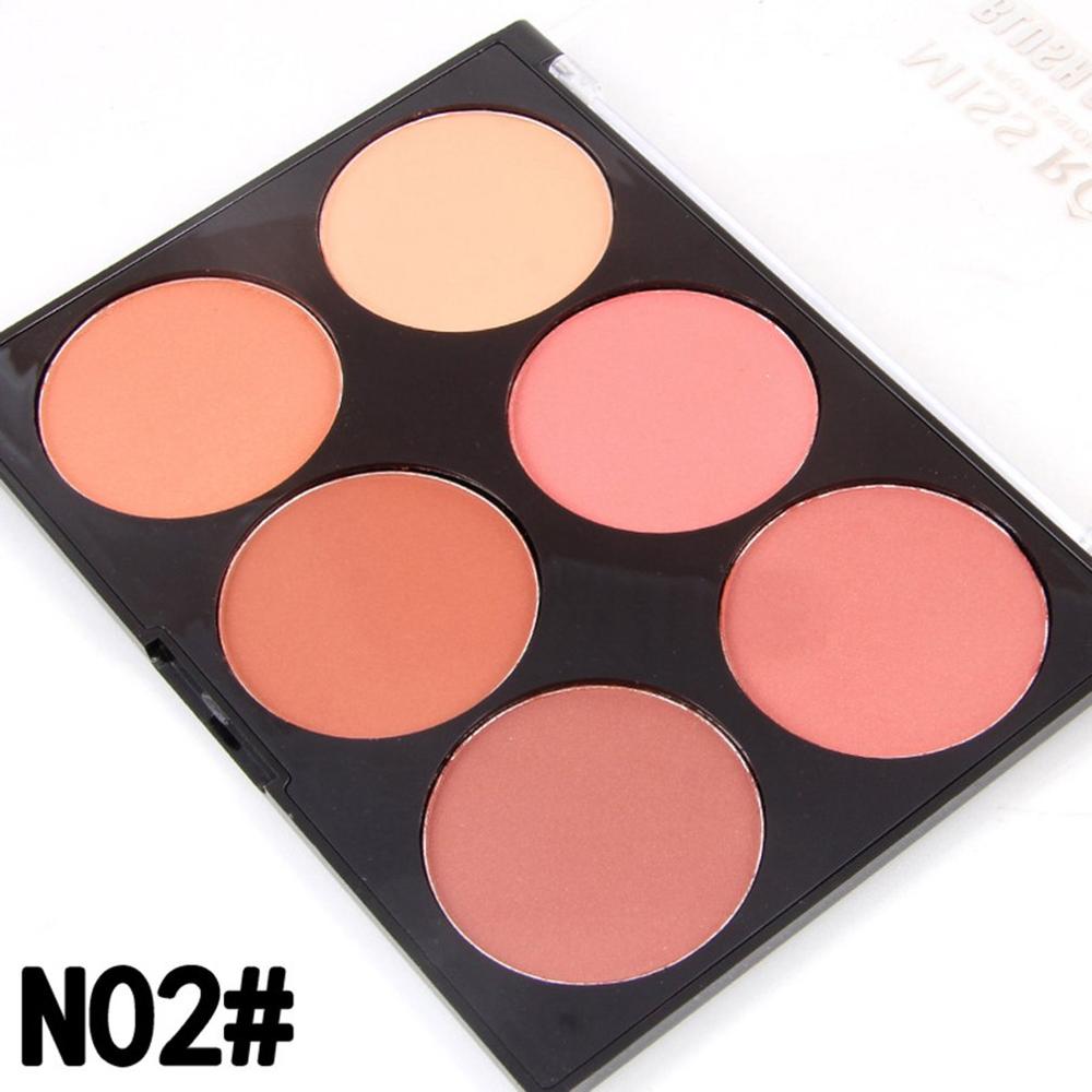 MISS ROSE Six Color Blush Makeup Cosmetic Natural Girls Women Blusher Powder Palette Charming Cheek Color Cosmetic