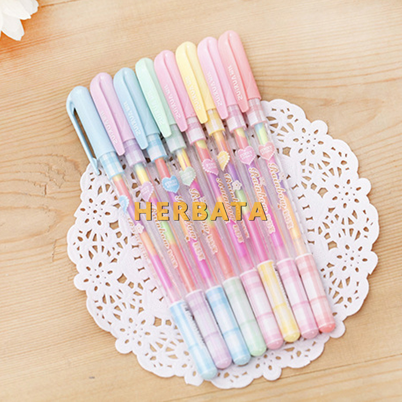 8 pcs/lot Kawaii Colored Ink Gel Pen Cute Watercolor Marker Water Chalk Pens for Photo Album Scrapbook Decor School Supplies