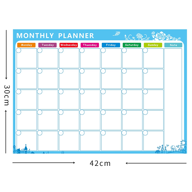 Magnetic Whiteboard Dry Erase Board Magnets Fridge Refrigerator To-Do List Monthly Daily Planner