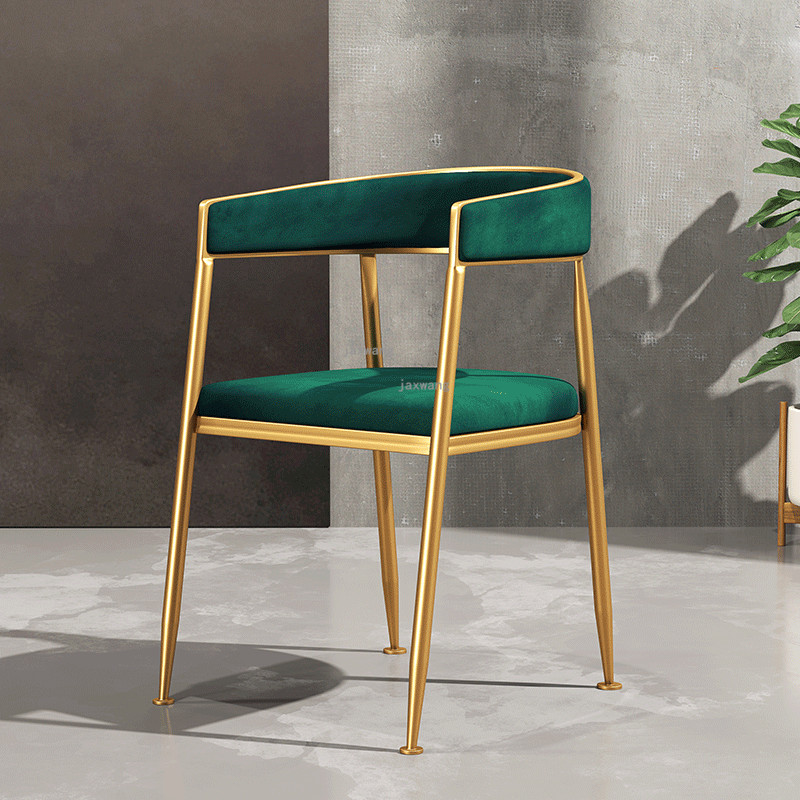 Nordic Light Luxury Dining Chair Home Furniture Chair Modern Minimalist Leisure Ins Gold/PU Chair Hotel Dining Room Design Chair
