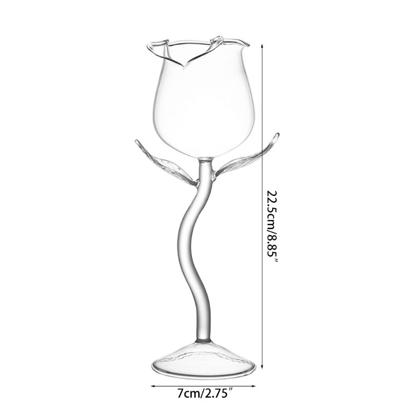 Fancy Red Wine Goblet Wine Cocktail Glasses 100ml Rose Flower Shape Wine Glass P Q1JA