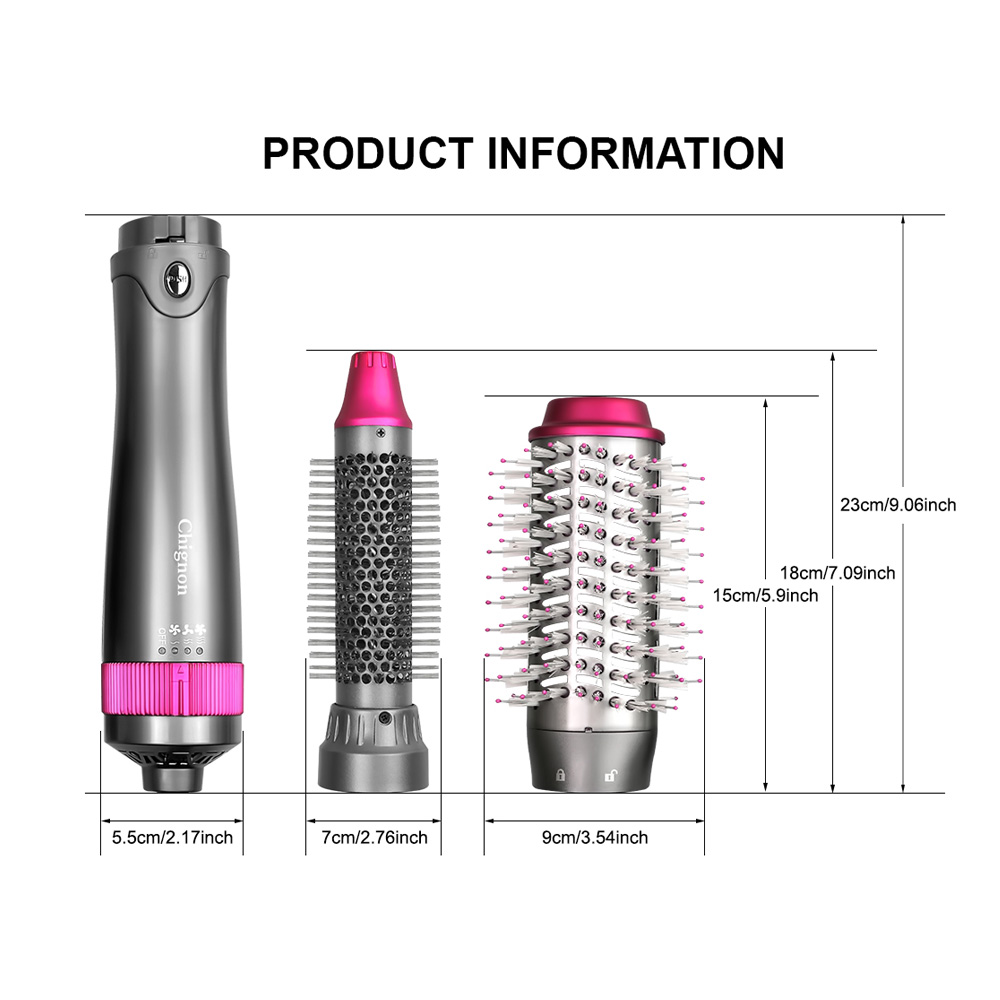 3th Generation Hair Dryer Styler and Volumizer One Step Hot Air Brush Hair Straightener Curler Styling Tool Electric Blow Dryer