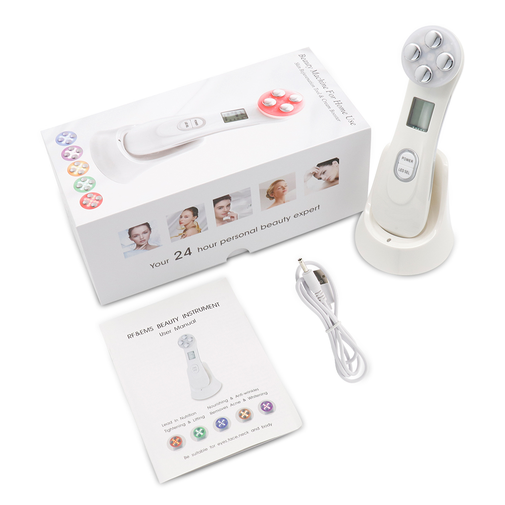 5 Colors Light Photon Therapy Facial Massager RF Radio Frequency EMS Electroporation Massager Skin Tightening Visage Face Lift