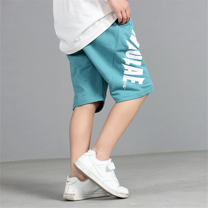 Fashion Children Boys Shorts Summer Teenagers Kids Letter Knitted Loose Soft Shorts Pants For Boys 120-160CM Dwq735