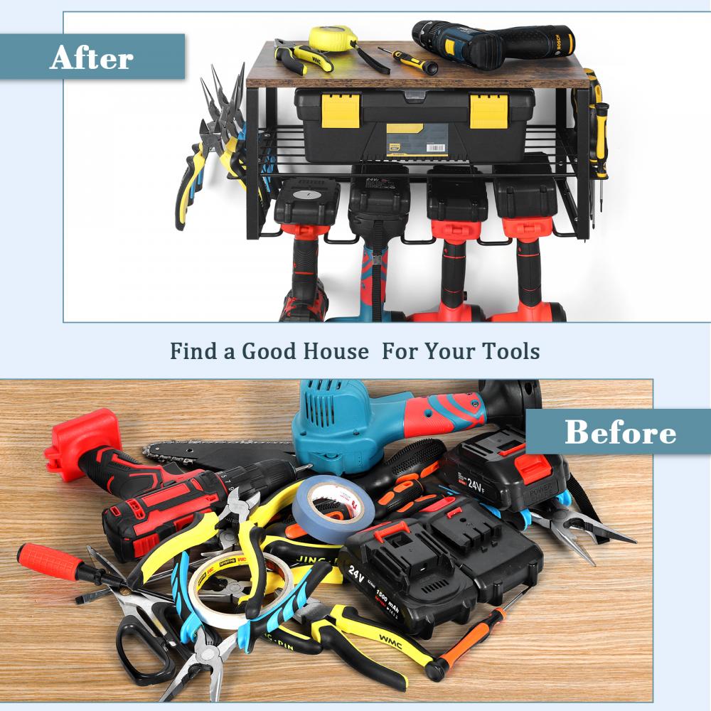 Drill Shelf With 4 Hanging Slots For Cordless