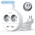 NTONPOWER Travel USB Power Strip Wall Mounted Network Filter with 2 AC 2 USB Extension Socket EU Plug Portable charging station