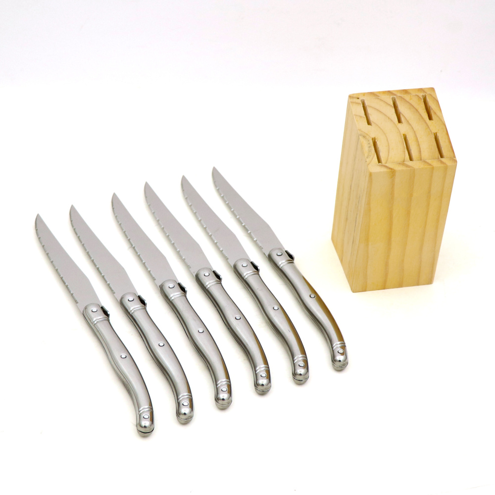 7pcs Stainless Steel Steak Knife Set Laguiole Dinnerware Restaurant Bar Kitchen Tableware Set Cutlery Dinner Knives