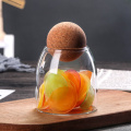 550/750/1200ml Storage Bottle Ball cork lead-free glass jar with lid Bean Sugar Tea Coffee Cork Stopper Glass Jar Can