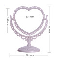 Double Sided Make Up Cosmetic Heart-shaped Mirror Shaving Bath Table On Stand