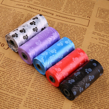 5pcs/roll Biodegradable Pet Dog Poop Bag Zero Waste Dog Pooper Paw Earth-Friendly Doggy Litter Dispenser Pets Products For Dogs