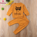 Printing Cartoon Batman Daddy Is My Superhero Patterns Newborn Kids Baby Boy Girl Clothes Outfit Top and Pants Set
