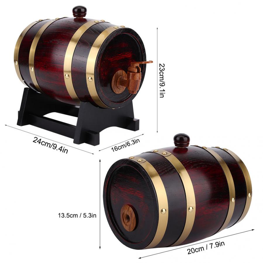 Wood Barrel Vintage Oak Beer Brewing Tools Wine barrel For Rum Pot Whisky Wine Mini Keg Bar Home Brew Beer Keg Accessories