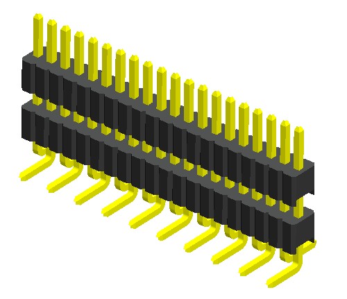 0.050" (1.27mm) Pin Header Vertical SMT Conn Single Row Double Plastic