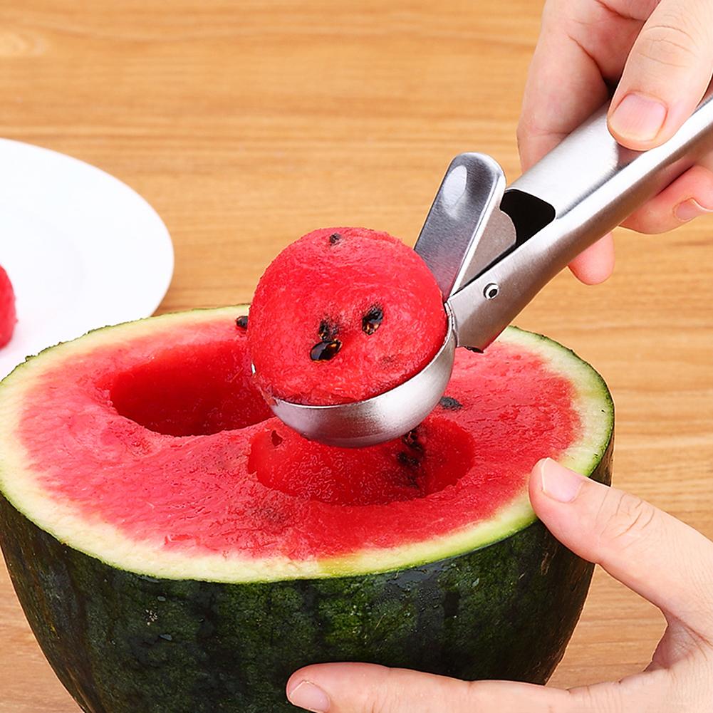 1PC Stainless Steel Ice Cream Spoon Ice Ball Maker Hockey Machine Frozen Yogurt Fruit Watermelon Digging Polished Cake Spoon