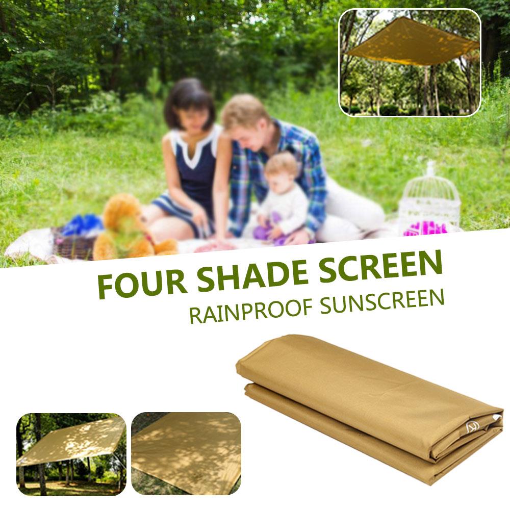 Square Shade Canopy Gazebo 190T Polyester Outdoors Moisture Proof Travel Shade Screen Portable 3-4 People Waterproof Camp