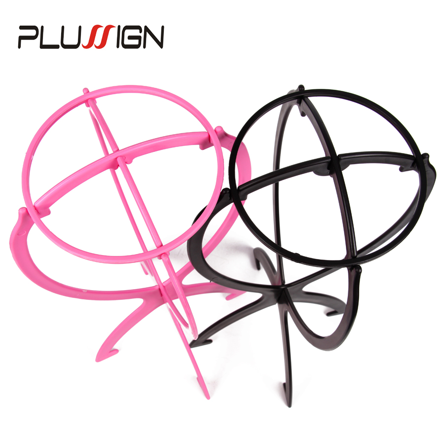 Wholesale Hat Wig Display Stand Folding Portable Wig Stand For Styling Drying Making Wigs Cheap Wig Holder 1PC Black White Pink