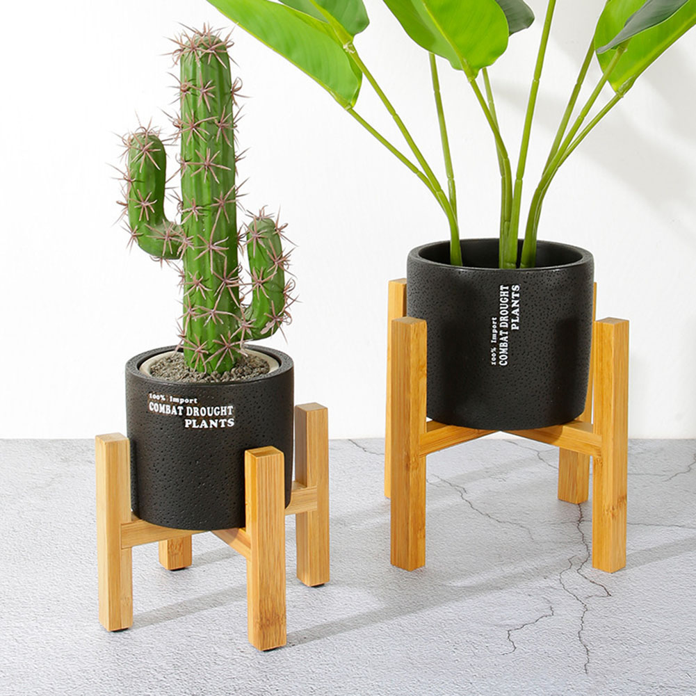 Wooden Planter Pot Tray Flower Pot Holder Strong Free Standing Bonsai Holder Home Balcony Garden Display Plant Stand Shelf