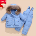 IYEAL New Children Winter Warm White Duck Down Jacket Coat Baby Girl Clothes Boys Overcoat Parka kids Ski Wear Snow Clothing Set