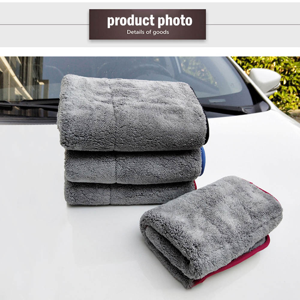 1000GSM Car Wash Towel Large Size Thick Plush Microfiber Towel Cloths Microfibre Wax Polishing Detailing Towel Absorbent