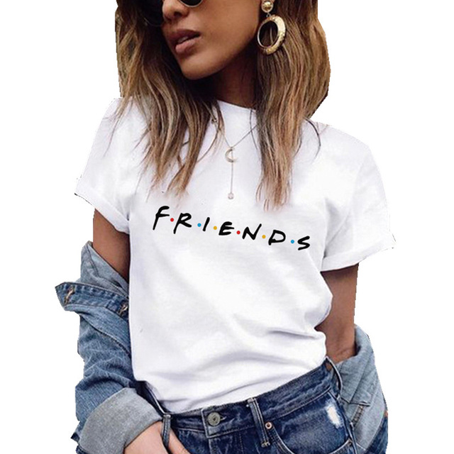 Vogue FRIENDS Tshirt femme Letter print graphic tees women melanin black girl Friends TV Show t-shirt Christmas cute pink tshirt