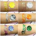 19 Colors Mermaid Sequins Gel Holographic Sequins Hair Body Face Glitter Gel Art Loose Sequins Shimmer Diamond Eye Shadow