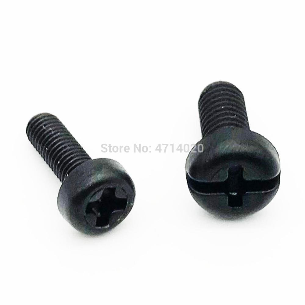 50pcs M2 M3 M4 Metric Threaded Black White Nylon Plastic Phillips Pan Head Cross Round Screw Bolt length 5mm-25mm