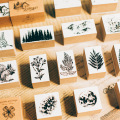 Vintage Jungle Plants animal moon decoration stamp wooden rubber stamps for scrapbooking stationery DIY craft standard stamp