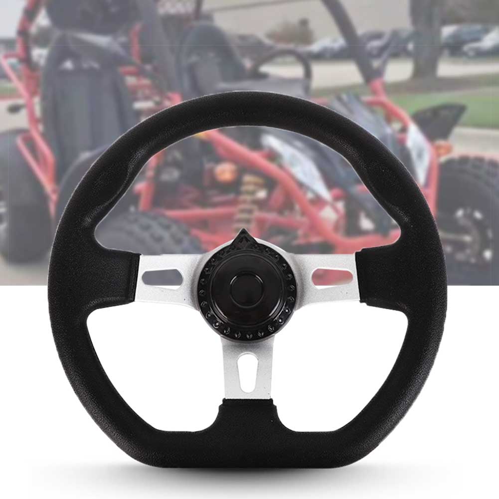 270mm Vehicle Steering Wheel Replacement Accessories Universal 3 Spokes PU Foam With Holes Interior Durable Classic For Go Kart