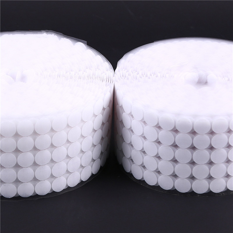 100Pairs Self Adhesive Dot Nylon Waterproof Adhesive Fastener Strong Glue Magic Sticker Disc Round Coins Hook Loop Tape Home Use