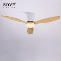 SOVE White Nordic Modern LED Wooden Ceiling Fan Wood Ceiling Fans Lamp Living Room Attic Fan DC Ceiling Fans With Lights 220v