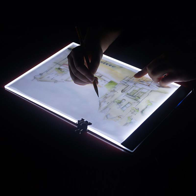 DLED Light Box A4 Drawing Tablet Graphic Writing Digital Tracer Copy Pad Board for Diamond Painting Sketch Hotfix Rhinestone